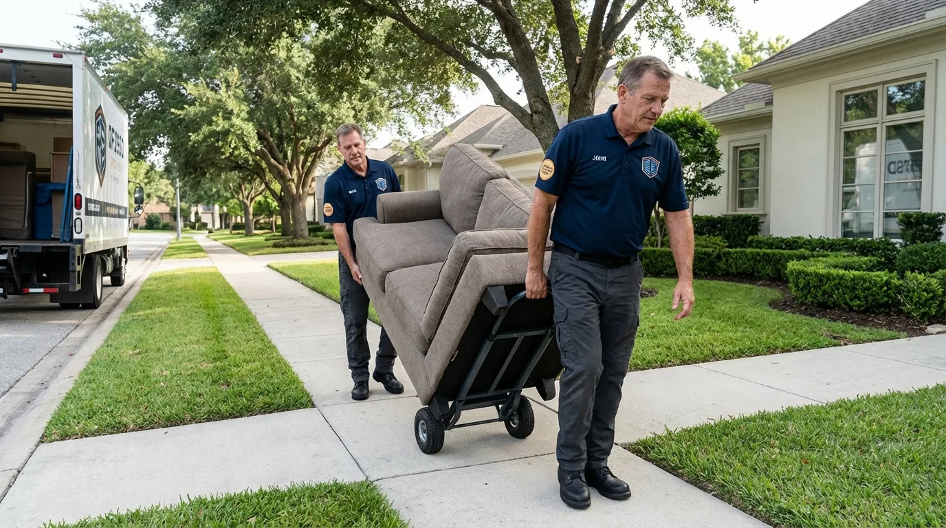 Local residential moving crew loading furniture in Canton, SD
